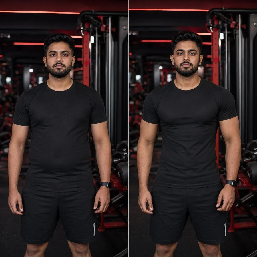 Rahul M. before and after transformation